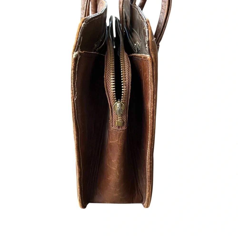 VINTAGE Mexican Western Tooled Leather & Hair on Hide Handbag Purse - Picture 6 of 12